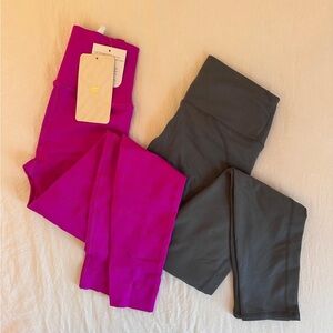 Fabletics Pink and Gray Leggings Set